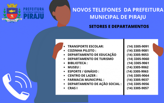 NOVOS TELEFONES DA PREFEITURA DE PIRAJU