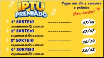 Prefeitura de Piraju realiza 3º sorteio do IPTU Premiado