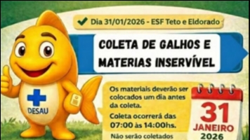 Coleta de Galhos e Materiais Inservíveis – 31 de janeiro de 2026