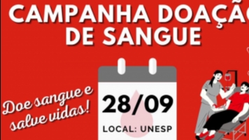 Campanha de Doação de Sangue, dia 28 de setembro