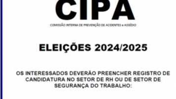 Eleição da CIPA é terça, 14/05/2024