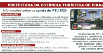 Entrega dos carnês de IPTU começa a ser realizada pelos Correios