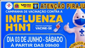 Vacinação contra a Influenza sábado em Piraju