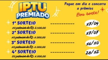 1º Sorteio do IPTU Premiado
