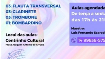 Banda Municipal com inscrições abertas