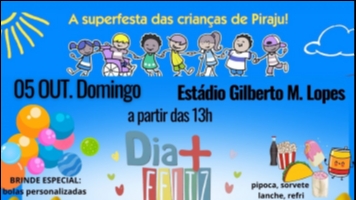 Festa das Crianças é domingo, dia 05/10